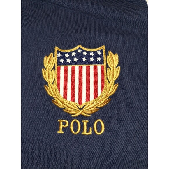 Polo Ralph Lauren Men's Medium Cruise Navy Multi Classic-Fit Big Pony Polo Shirt - Picture 4 of 9